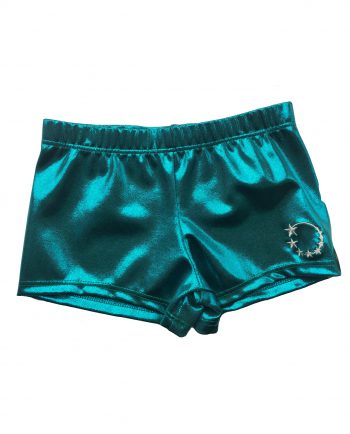 gymnastics shorts personalised diamantes green