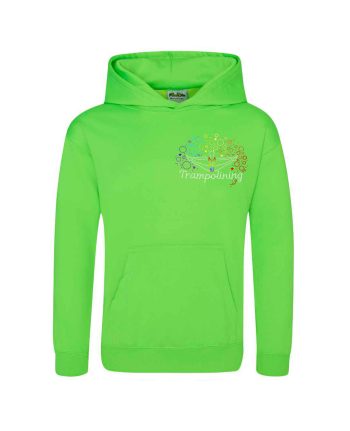 neon green gymnastics personalised hoodie