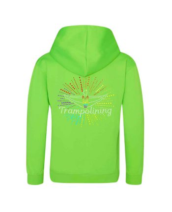 neon green gymnastics personalised hoodie