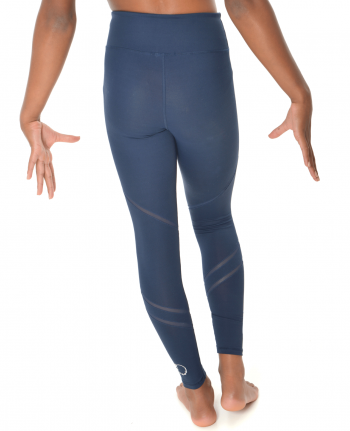 gymnastics navy lycra mesh leggings