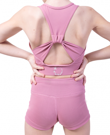 pink sports cropped lycra cropped cheer gymnastics