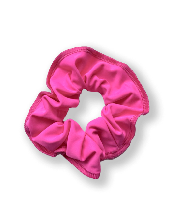 Scrunchie neon pink lycra matches knight leotard