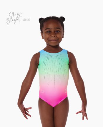 cute ombre rainbow girls gymnastics leotard personalised design diamantes